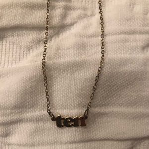 Goldtone “Ten” necklace